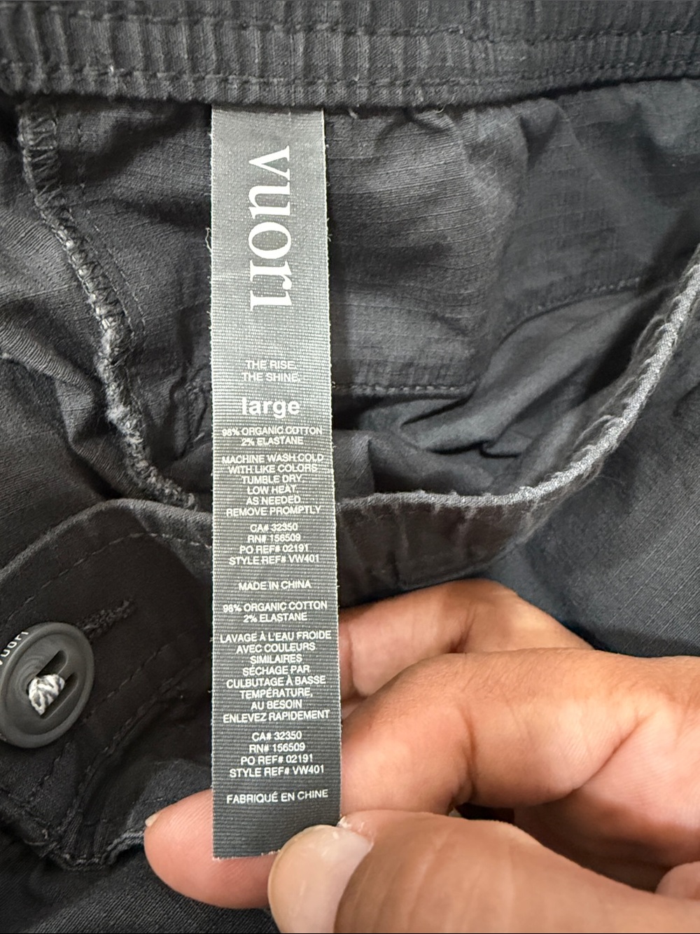 Vuori Ripstop Charcoal Gray Cotton Blend Climber Gorpcore Outdoor Pants Sz L - Picture 6 of 7
